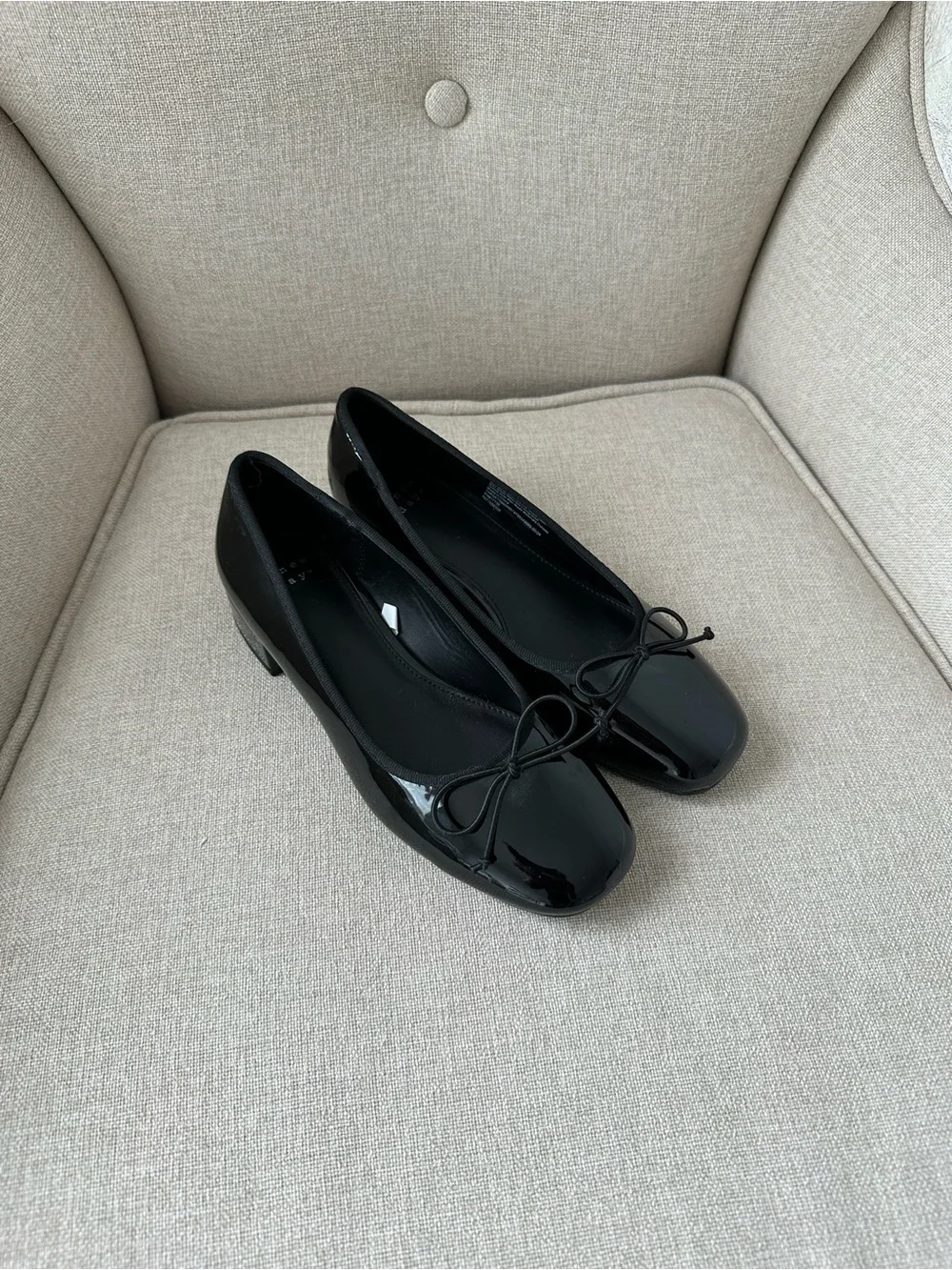 time and tru women’s bow block heel ballet shoes